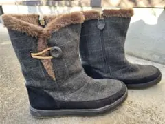 ファー付きウールスエードムートンブーツ