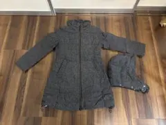 無印良品　￼良品計画　グレー ダウン　ロングコート フード付き