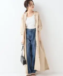 スローブイエナ SLOBE IENA リネン ロングシャツ ワンピース ベージュ