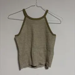 GU ストライプ タンクトップ アイボリー/ベージュ