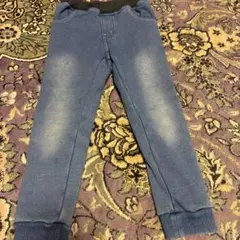 ムージョンジョン 裏起毛ロングパンツ ブルー ズボン 爆温