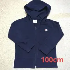 値下げ✩Champion フード付きジップアップパーカー 100cm ネイビー