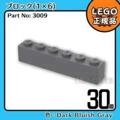 LEGO ダークグレー 新濃灰 01×06 ブロック 30個／新品,正規品,L2