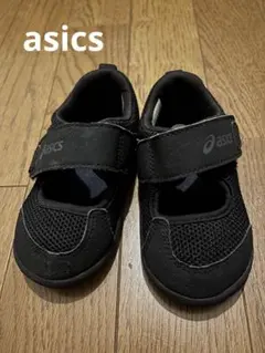 ★asics キッズ サンダル ブラック★のサムネイル