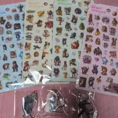 イタリアンブレインロットぷくぷくシール 4枚キーホルダー3コ3dボンボンドロップ