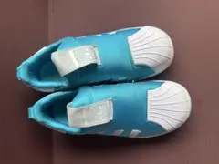 adidas キッズシューズ スリッポン 青　20cm