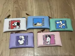 スヌーピー フラットミニポーチ 5個セット●SNOOPY●PEANUTS