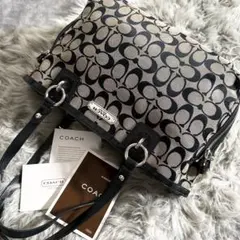 良品 COACH コーチ シグネチャー ワンショルダーバッグ キャンバス y2k