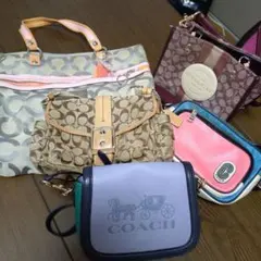 COACH ショルダーバッグ マルーン/ベージュ　まとめ売り