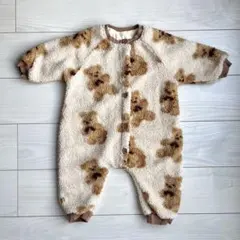 カバーオール　韓国子供服　くま　ボア　ロンパース 80