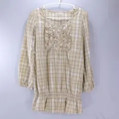 pour la frime プーラフリーム フリル チュニックブラウス Mのサムネイル