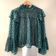ZARA フラワープリント シフォンブラウス