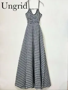 【希少】Ungrid ギンガムチェックバックオープンキャミワンピース 人気完売品