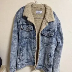 ボア襟付きデニムジャケット