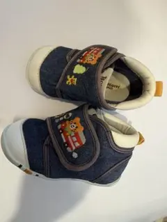 MIKIHOUSE デニム動物刺繍ファーストシューズ 13cm
