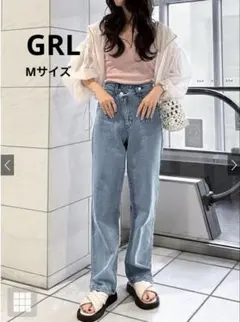 【新品未使用】GRL アシンメトリーデニムパンツ gn106 綿100%Mサイズ