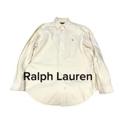 Ralph Lauren ボタンダウン　長袖シャツ　ストライプ　ポニー刺繍　黄色