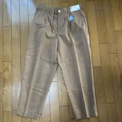 新品　タグ付き　GU ワイドテーパードイージーアンクルパンツ Lブラウン