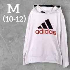 adidas パーカー【M】トレーナー 白 フード スポーツウエア 裏起毛