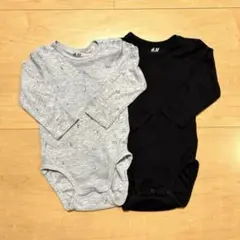 【H&M】長袖ロンパース 2枚セット 9-12M