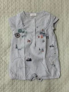next baby ロンパース チェック 刺繍 3ヶ月