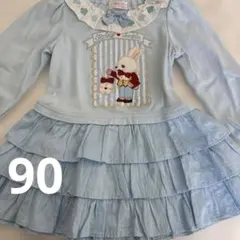シャーリーテンプル♡トランプうさぎ♡フリルワンピース♡水色♡90センチのサムネイル