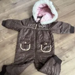 ベビーロンパース　ジャンプスーツ ブラウン アウター