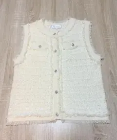 【ROPÉ PICNIC 】新品✨フリンジベスト　アイボリー