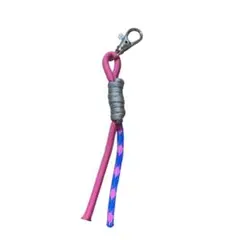 パラコード ストラップ ピンクと青