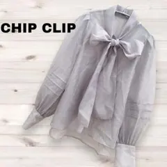 【CHIP CLIP】ボウタイ シアー ブラウス ボリューム袖
