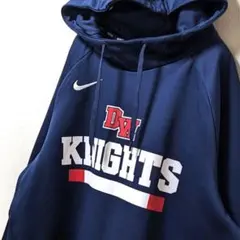 ナイキNIKE DWナイツ ロゴ刺繍 パーカー ネイビー 紺色 古着