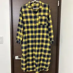 studio CLIP チェックロングシャツワンピース