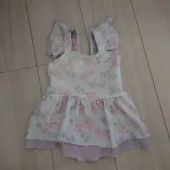 petit main 花柄フリル水着 80