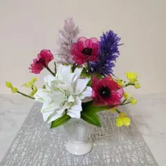 ❰ 感謝価格です♪❱ 造花アレンジメント♡ 八重桜・チューリップ・マム 感謝価格です♪❱ 造花アレンジメント♡ 八重桜・チューリップ・マム