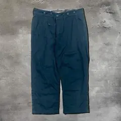 ヴィンテージ ミリタリー風ワイドチノパンツ 6つボタン ストリート Y2K