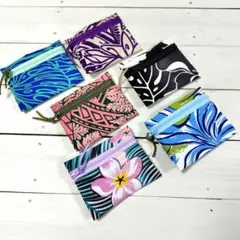 ハワイアン柄　ミニポーチ　6枚セット
