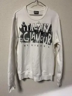 DIESEL スウェット M ホワイト グラフィック プリント