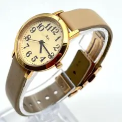 レア 良品 セイコー RIKI 腕時計 新品電池交換済 ラウンド レザー