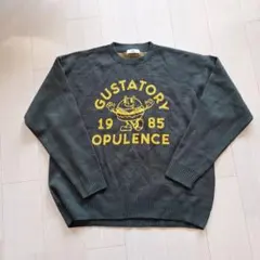 WEGO ニット セーター ダークグリーン ハンバーガーロゴ M
