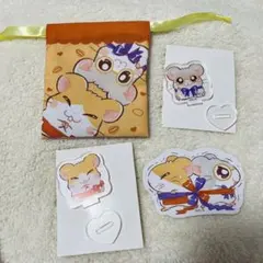 ダイソー セリア ハム太郎 ステッカー アクスタ 巾着 まいどくん めがねくん