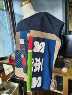 美品☆琴kotoji路 レトロ 和柄 ビッグカラー半袖ブラウスジャケット