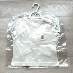 新品未開封80サイズ ユニクロ 長袖クルーネックTシャツ ホワイト