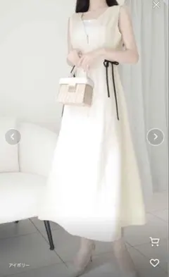 【新品】mily bilet リネンライクロングジャンスカ　Mサイズ　アイボリー