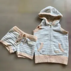 ジェラピケセットアップフード付き ストライプ