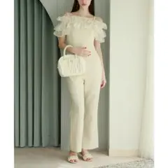 Seemi.by NICE CLAUP バックリボンサロペット アイボリー 新品