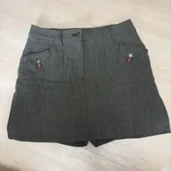 GREEN CLUBS キュロットスカート グレー チェック柄