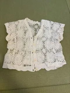 ホワイトレース編みカーディガン ONE SIZE