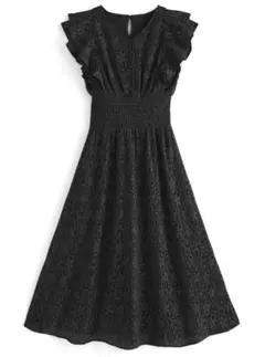 GRL レースフリル袖ワンピース ノースリーブワンピース Sサイズ