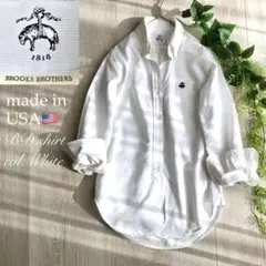 ブルックスブラザーズ オックスフォード シャツ ボタンダウン ロゴ ホワイト S