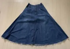 Samansa Mos2 blue デニムロングスカート フレアのサムネイル